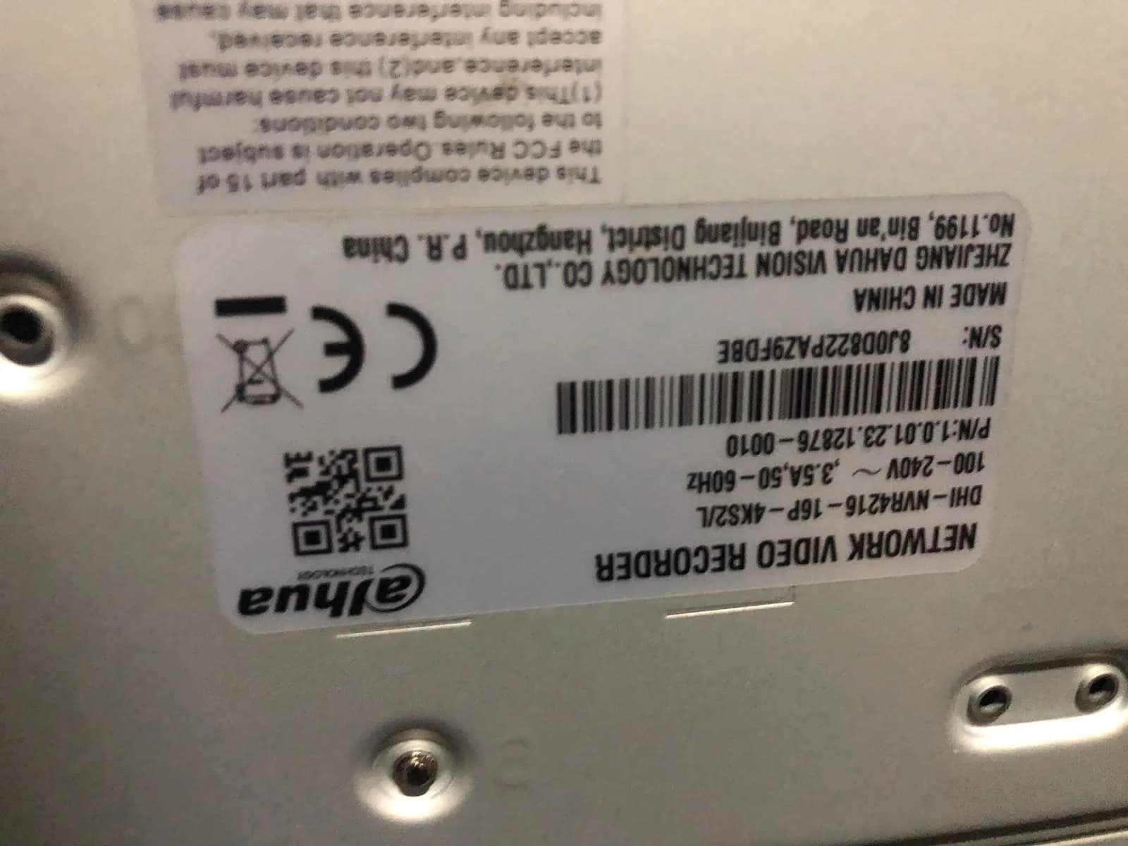 NVR Dahua de un sistema de cámaras de seguridad reparado en Cali